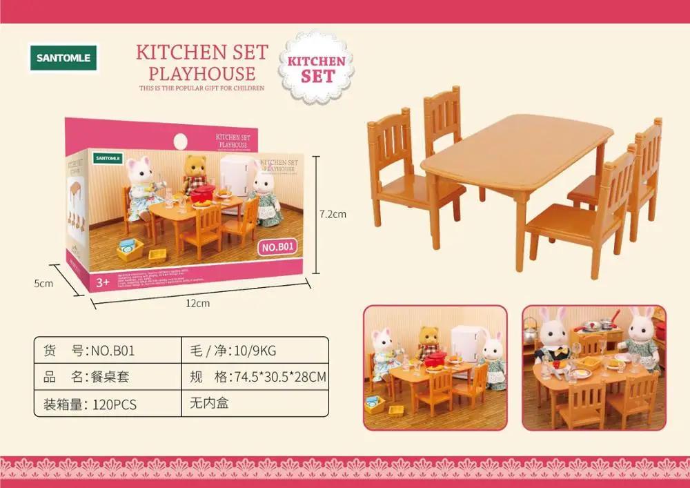 

Forest Home Animal Family Mini Rabbit Villa Living Space Kitchen Sleeping Area Garden Micro Furniture Set Girl Pretend Engage With Toy Model