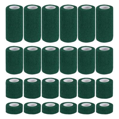 PATIKIL Bandage 24 5 Wrap Tape for Athletic and Outdoor Dark Green 1"/2"/3"/4" Self-Adhesive Wraps, Count, Yards, Elastic, Breathable, Self-Adhesive