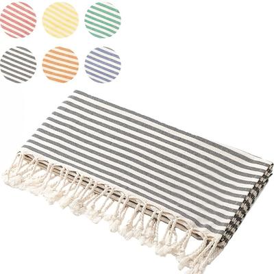 TURKISH Classical Series Beach Towel | 71 X 39 In | Extra Large Wearable Turkish Bath Towel | Premium Luxury Striped Linen