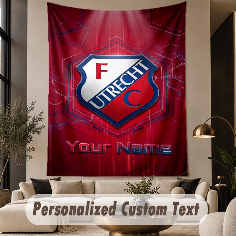 Custom Text Tapestry FC Utrecht Print Wall Tapestry Indoor Living Room Wall Decor