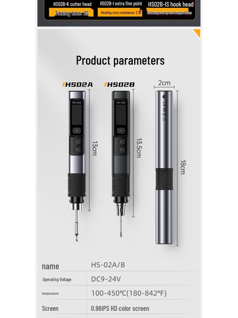 FNIRSI HS-02 100W Smart Electric Soldering Iron - Portable Constant Temperature Pen for Household Repair/Welding.