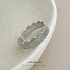 Cui Yan S925 Sterling Silver Korean Lace Flower Ring: Retro, Fashionable, Adjustable, Niche Design for Women