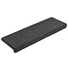 VidaXL Tapis d'escalier 30 pièces 65 x 21 x 4 cm Anthracite Bord rectangulaire 3365765