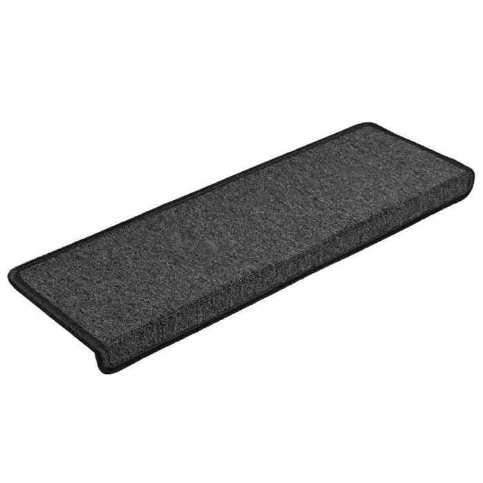 VidaXL Tapis d'escalier 30 pièces 65 x 21 x 4 cm Anthracite Bord rectangulaire 3365765