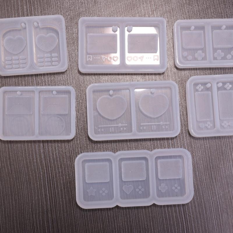 Epoxidové tekuté písky Silikonové formy Tvar přehrávače médií Přívěsek Forma Pryskyřice Forma na přívěsek Ruční výroba