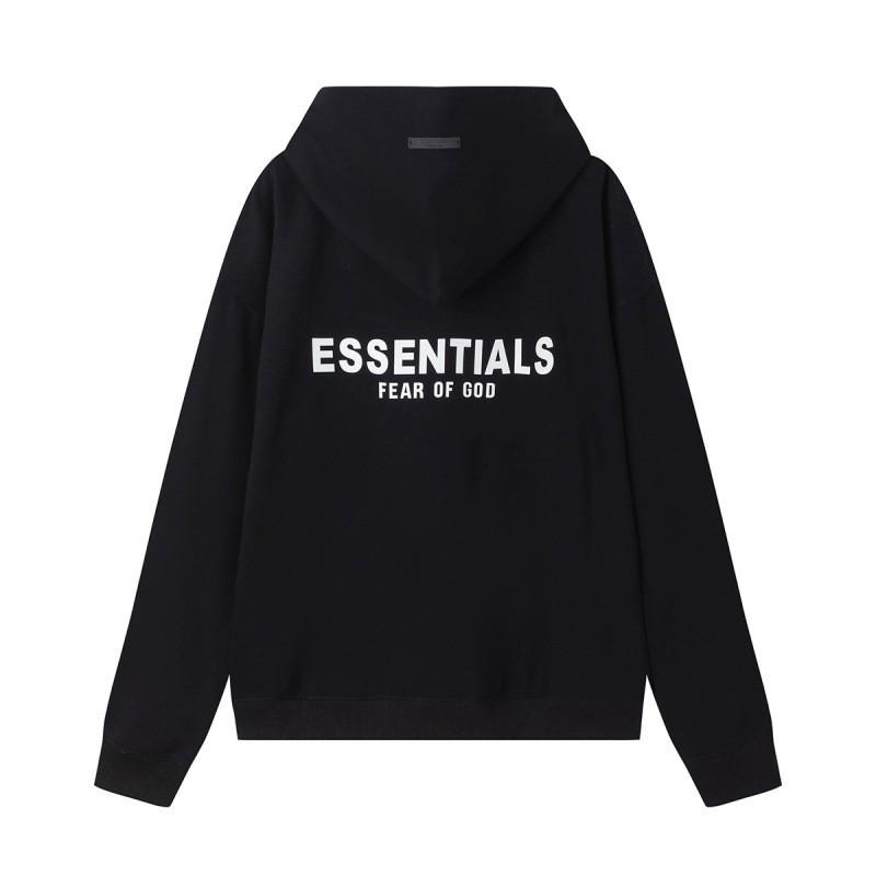 FEAR OF GOD ESSENTIALS Flocked Letter Hoodie Loose Fit Fleece Sweatshirt Men Women