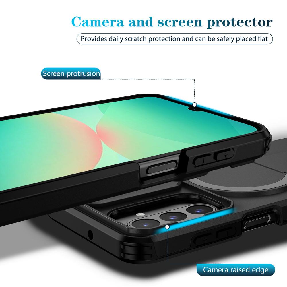 KEYSION Shockproof Magnetic Case for Samsung A17 4G 5G Slide Camera Protection Kickstand Phone Back Cover for Galaxy A26 5G