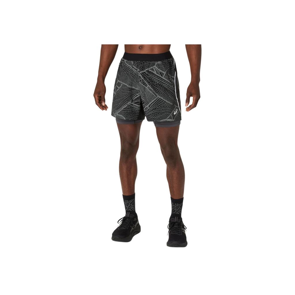 Asics Logo All Over Print Lace-Up Casual Shorts Men shorts 2011D367-001
