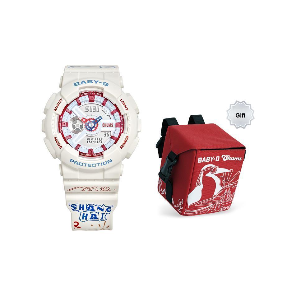 

Casio Baby-G Camping Series Chums Collaboration Waterproof Shockproof Watch Quartz Movement Resin Strap Women watches White BA-110XCHUMS23-7PF White