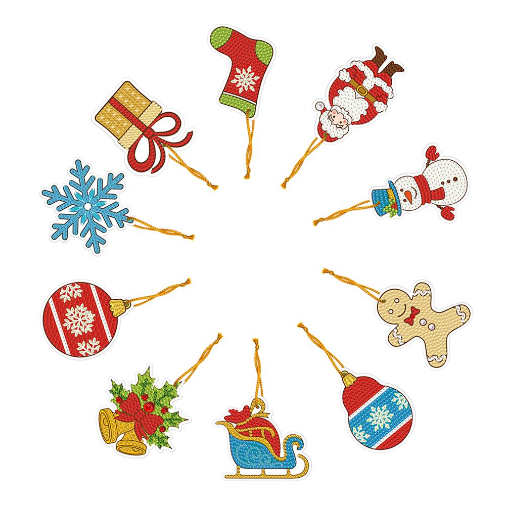5/10pcs Diamond Painting Christmas Santa Claus Pendant Decoration Atmosphere Decor for Children Christmas Gift Natal Navided