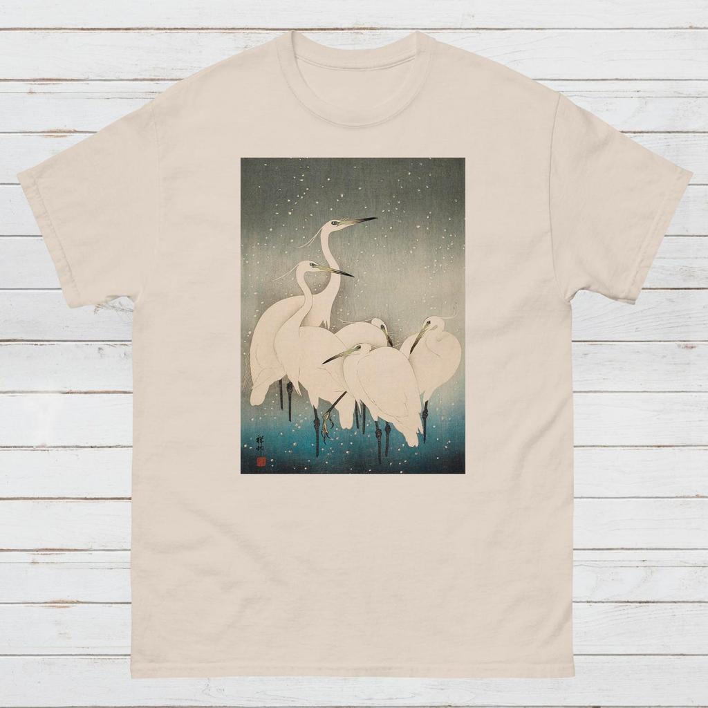 Ukiyo-e Egret T-Shirt, Japanese Art Tee