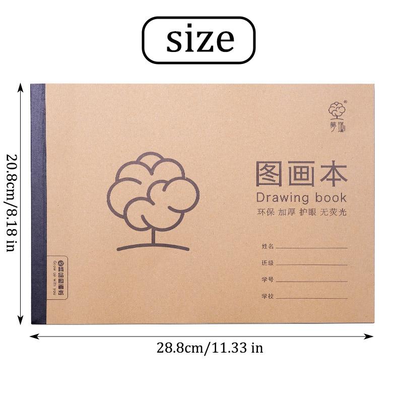 4pcs 30 Sheets A4 Drawing Book,Sketchbook,Blank Canvas,Eco-Friendly Thick Drawing Paper,Suitable For Elementary School Beginners
