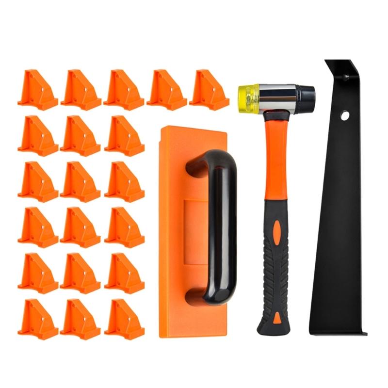 Laminate Wood Flooring Installation Kit with Spacers Hardwood Floor Fitting Tool Set Tapping Block Pull Bar and Mallets