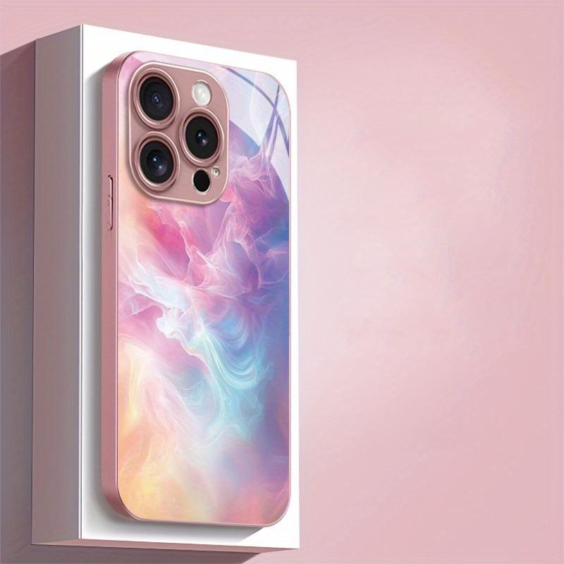Colorful Gradient Texture Pattern Metal Tempered Glass Phone Case For iPhone 17 16 15 Pro Max 14 Plus 13 12 11 16E 17Air Cover