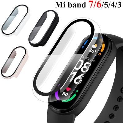 Case Cover+glass For Xiaomi Mi Band 7 6 Accessories Case+Film Full Coverage Protective Cover Miband 7 6 5 4 3 Screen Protector Mi Band Case