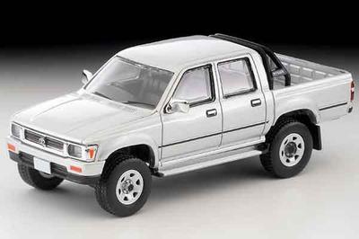 Tomica Toyota Hilux 4WD Pickup Double Cab SSR Silver 1991 Model 1/64 LV-N256c
