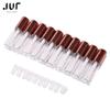 1.2ML 10pcs/lot Rose Gold Empty Lip Gloss Tube, DIY Plastic Elegant Liquid Lipstick Container, Round Lipgloss Lip Balm Bottle