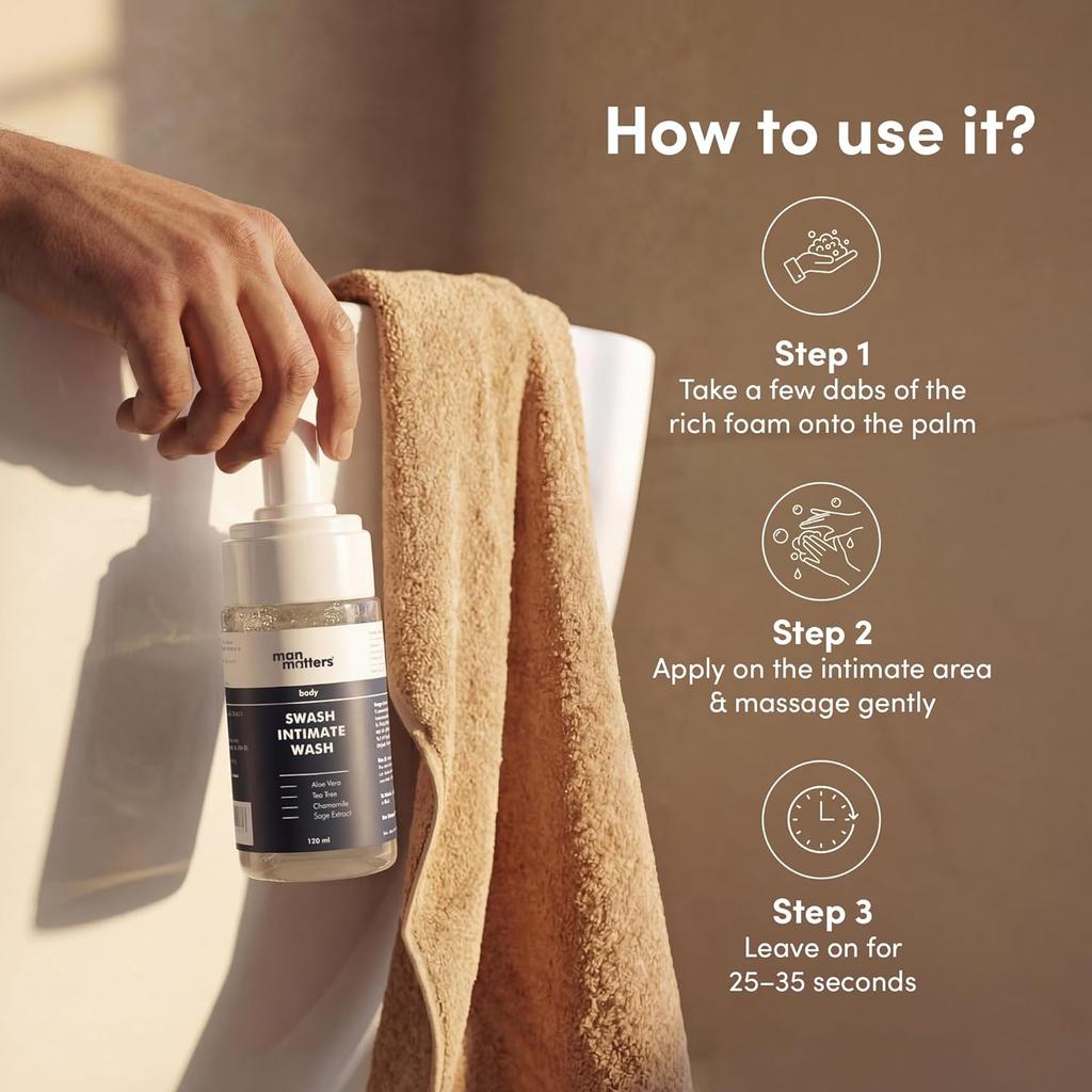 Man Matters Intimate Wash for Men 120 ml Pack of 1 | Anti Odour, Anti Itch, pH Balanced Hygiene