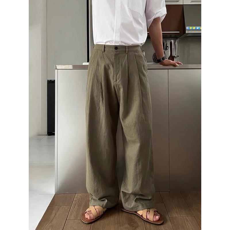 Men's Summer Relaxed Wide Leg Linen Pants