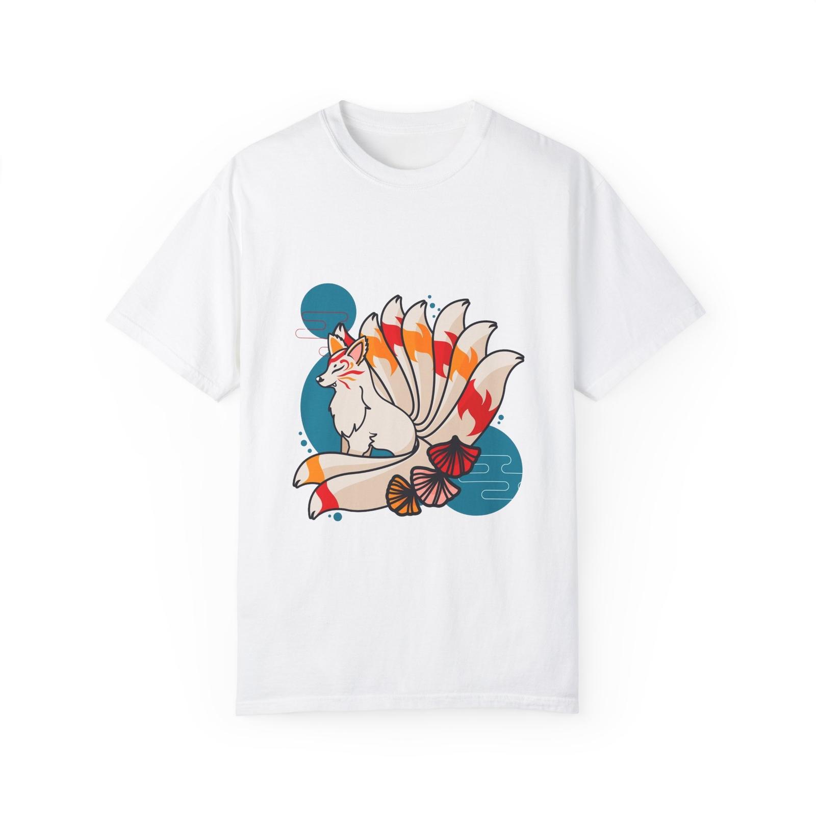 Kitsune T-shirt, Colorful Fox Tee, Japanese Mythology Shirt, Unisex Top, Unique S