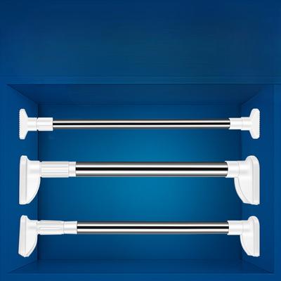 מוט נשלף ללא חבטות מעובה נירוסטה מוט וילון מקלחת מוט תליית ארון בגדים