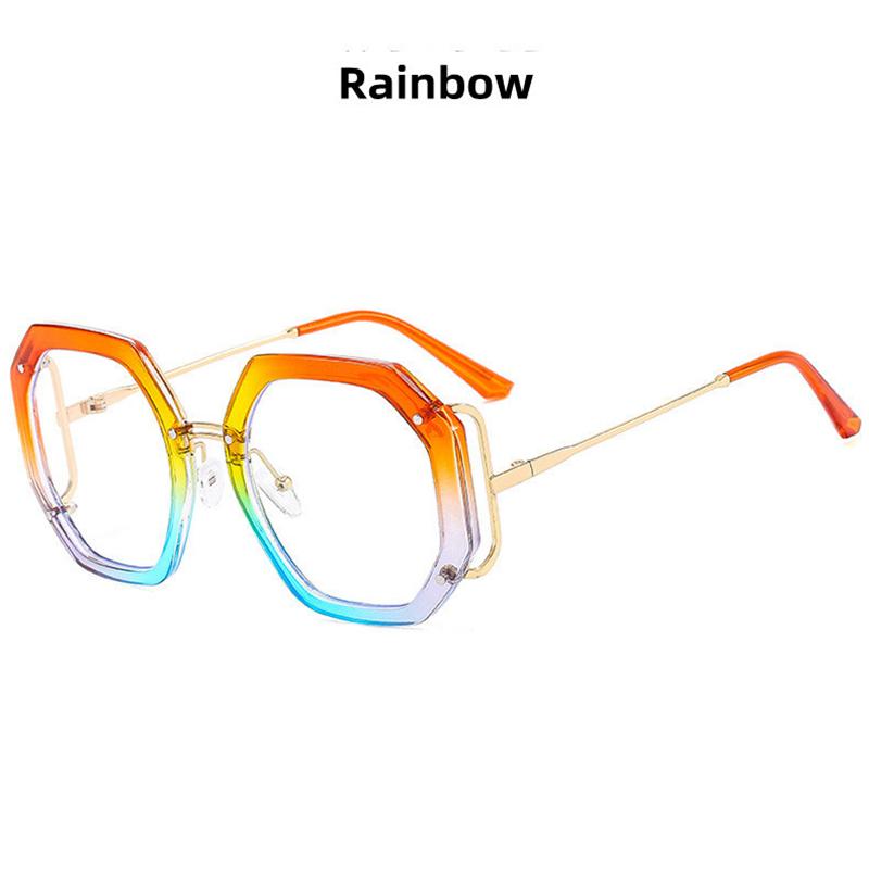 

Модний Європейський Американський Повсякденний Багатокутник Металева Оправа для Окулярів Новий Багатоколірний Варіант Плоске Дзеркало Жіночі Прості Окуляри