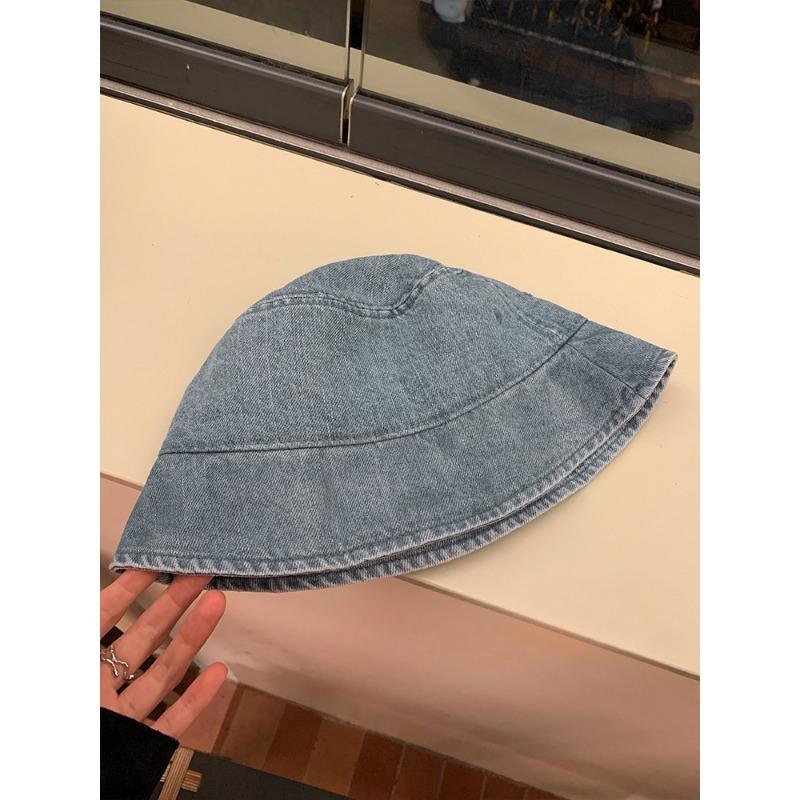Old Denim Fisherman Hat Spring and Summer Thin Sun Protection Basin Hat Versatile Bucket Hat Women Autumn