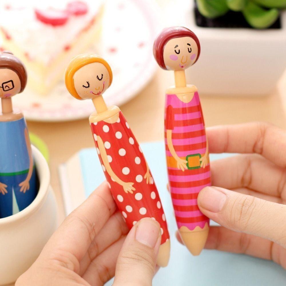 5Pcs/bag Stationery Ballpoint Pen Cartoon Doll Pen New Neutral Pen