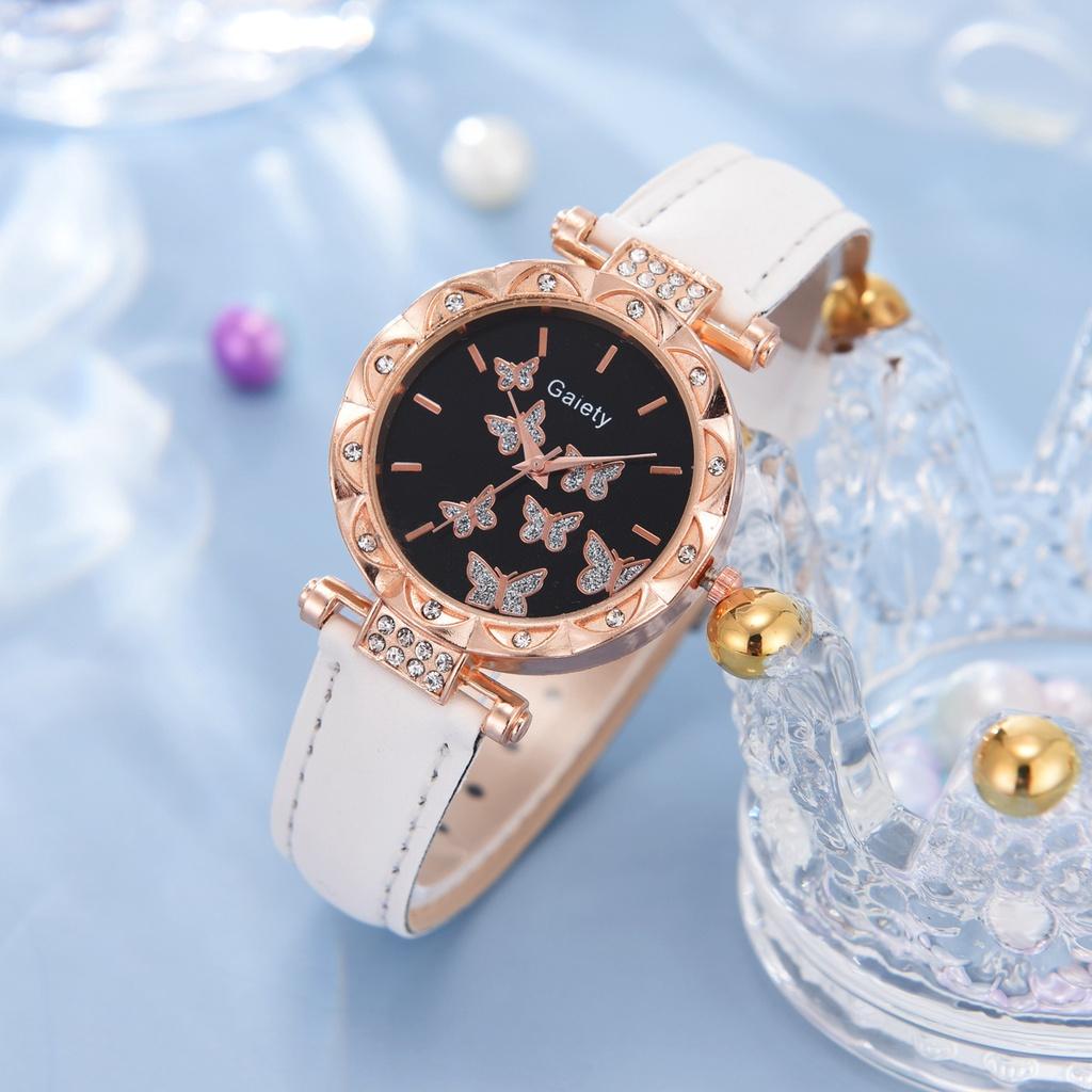New Trendy Women's Watch Fashionable And Simple Wristwatch With Butterfly Strap Quartz Movement Characters)