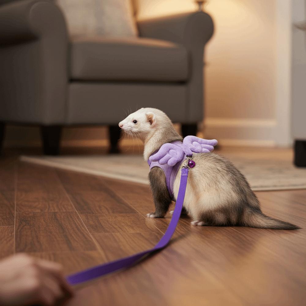 Adjustable Ferret Traction Harness Cartoon Pet Traction Rope Guinea Pig Chest Strap Pet Supplies
