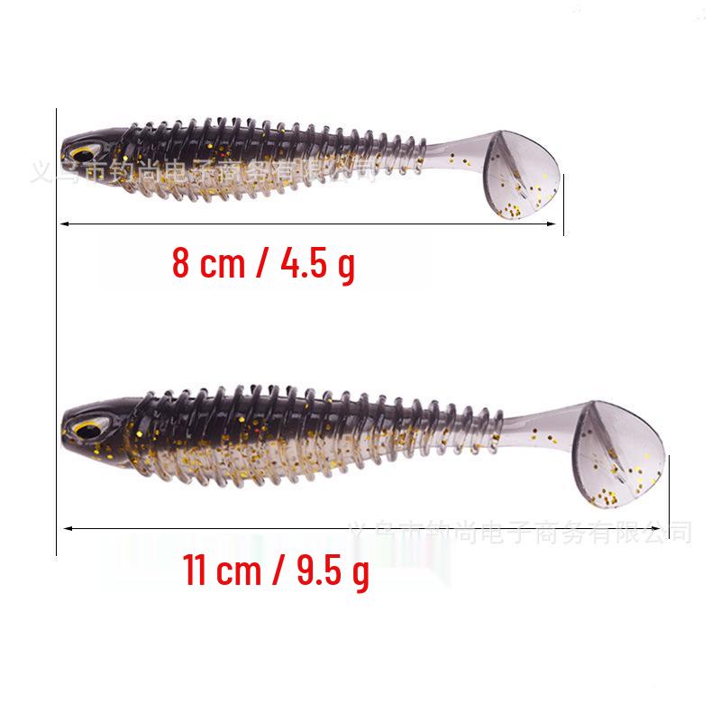 Large T-Tail Soft Bait with 3D Eyes for Freshwater and Sea Fishing - Bionic Fish Lure for Mandarin Fish and Bass