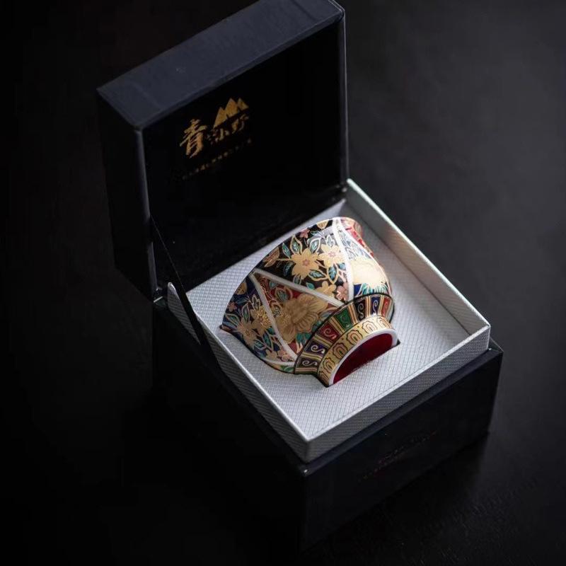 Aoyama Ono Cloisonné Enamel Jingong Pahua Luxurious Court-Style Gaiwan Teacup 301-400ml