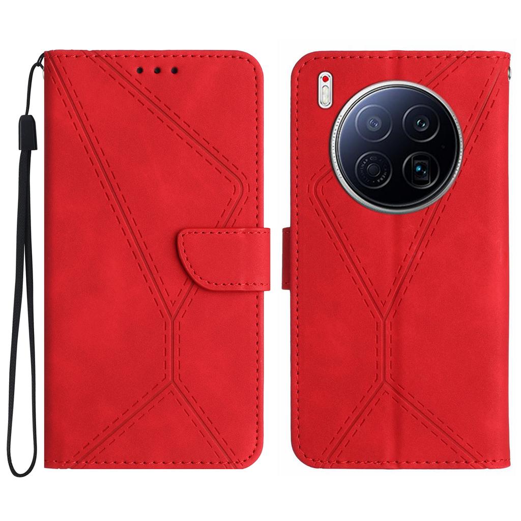 For TECNO Camon 40 Premier 5G Case Skin Touch Lines Imprinted PU Leather Flip Phone Cover