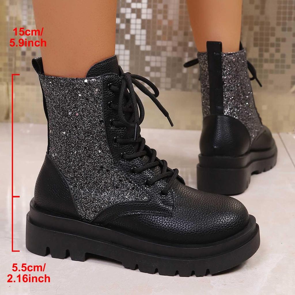 Ladies' Fashionable Color Low Heel Leather Face Round Toe Mid Top Boots