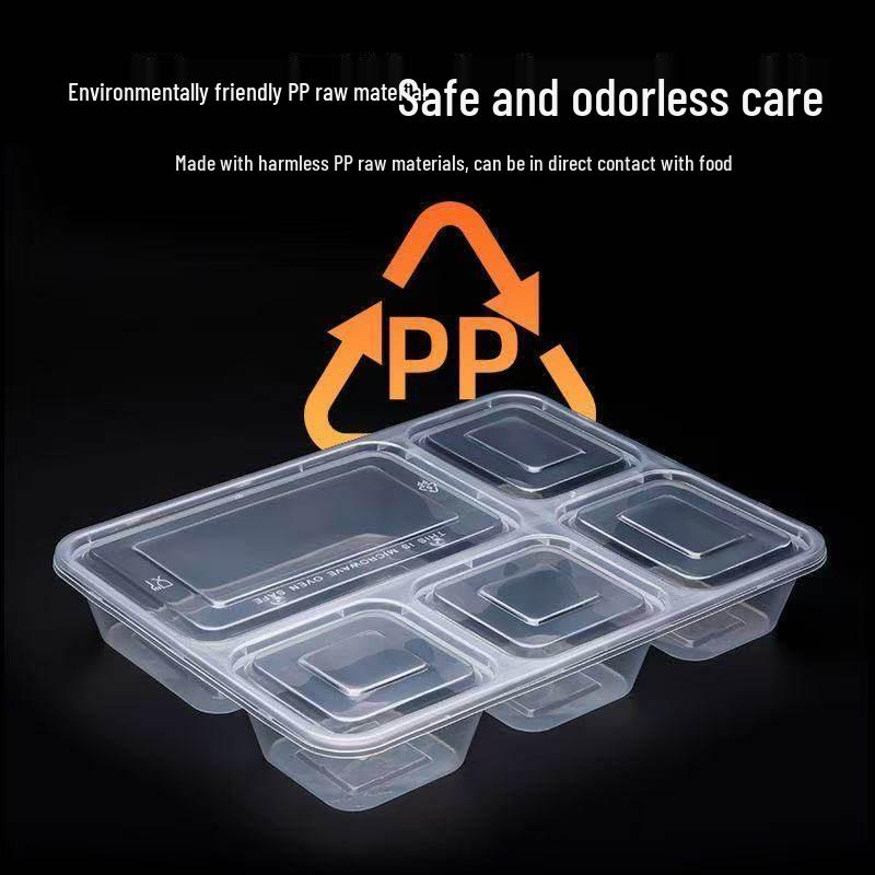 Disposable 5-Compartment Meal Prep Containers