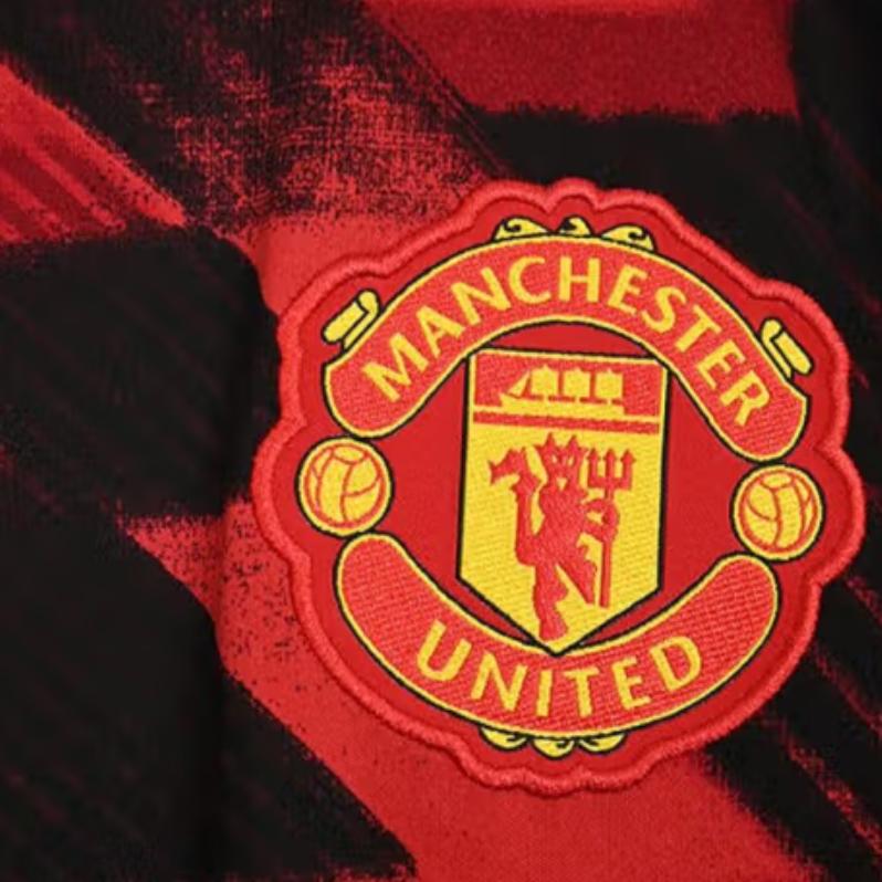 Adidas Manchester United Casual Sports Crew Neck Short Sleeve Football Shirt Men Tops Red Black JP3233