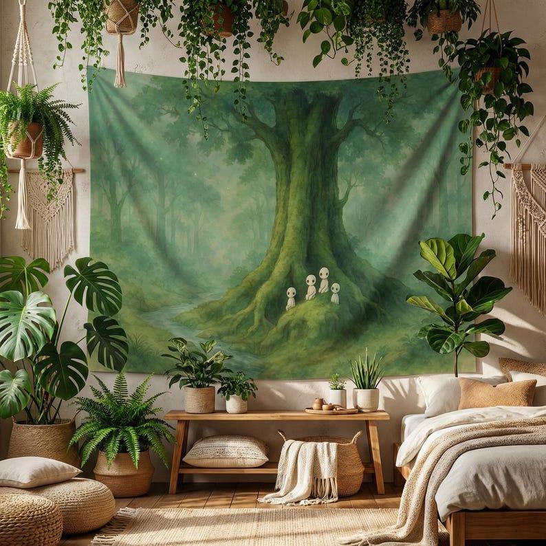 Mysterious Forest Spirit tapestry 75x100 чёрный