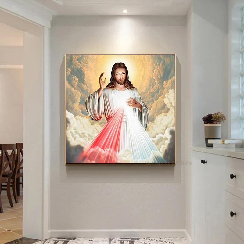 Gott Leinwand Malerei Christentum Jesus Poster und Drucke Moderne Wand Kunst Bilder für Schlafzimmer Wohnzimmer Hause Dekoration Geschenke
