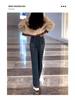 Women's Cement Gray Distressed High-Waist Straight-Leg Jeans