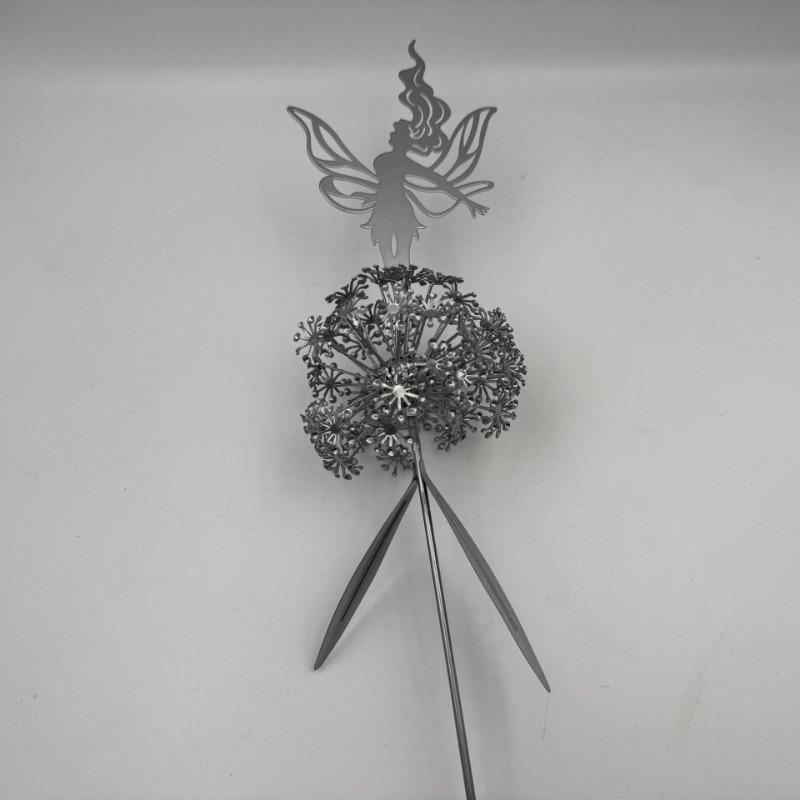 Dandelion and Flower Fairy Dance Robin White Fairy Metal Craft Plug-in Flower Fairy Decoration