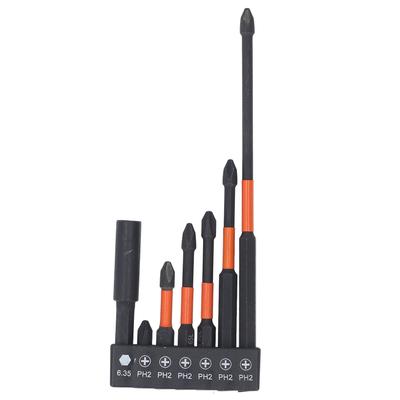 7 Pcs Set PH Screwdriver Bits with Magnetic Bit Holder TS2 Steel High Hardness Impact Resistant
