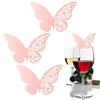 20pcs Butterfly Shape Wedding Hollow Name Place Cards For Wine Glass Table Decoration(Pink)