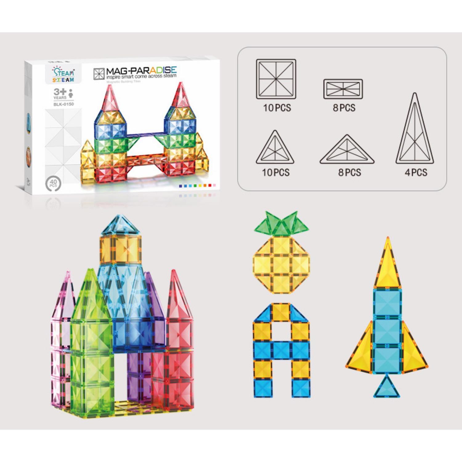 

Магнитные плитки Детские игрушки Магнитные игрушки для малышей Магнитные блоки Конструкторы Дошкольное обучение Сенсорные игрушки Монтессори для мальчиков от 3 лет A-40pcs