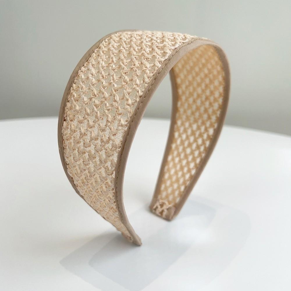 Bohemian Straw Woven Headband Wide-Brimmed Braided Hair Hoop New Rattan Weaving Hairband  Women