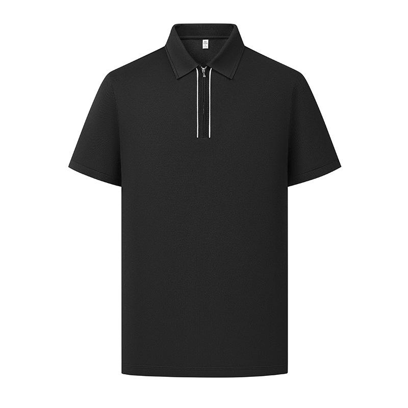 Cool-to-the-Touch Ice Silk Men's Half-Zip Breathable Short-Sleeve Summer Business Commute Basic T-Shirt