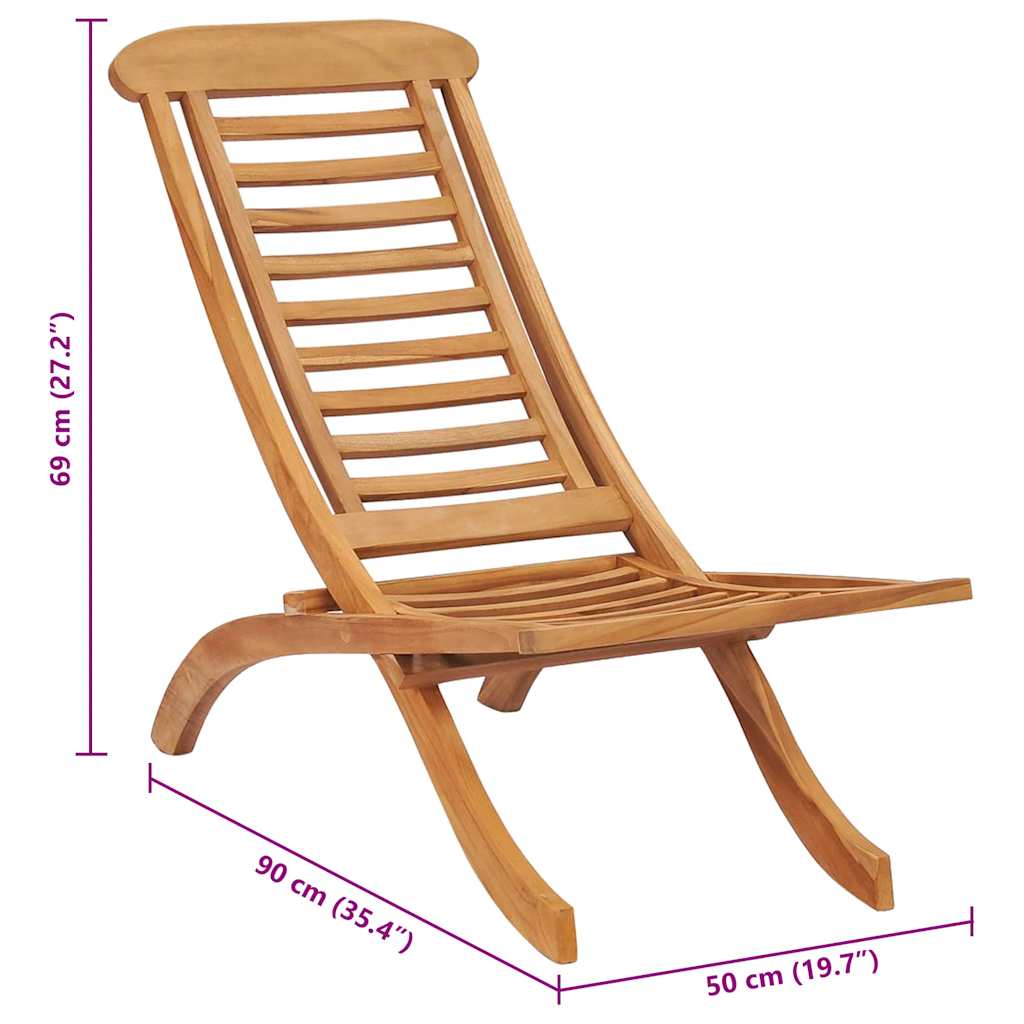 Folding Garden Chair 50 x 90 x 69 cm Solid Teak Wood