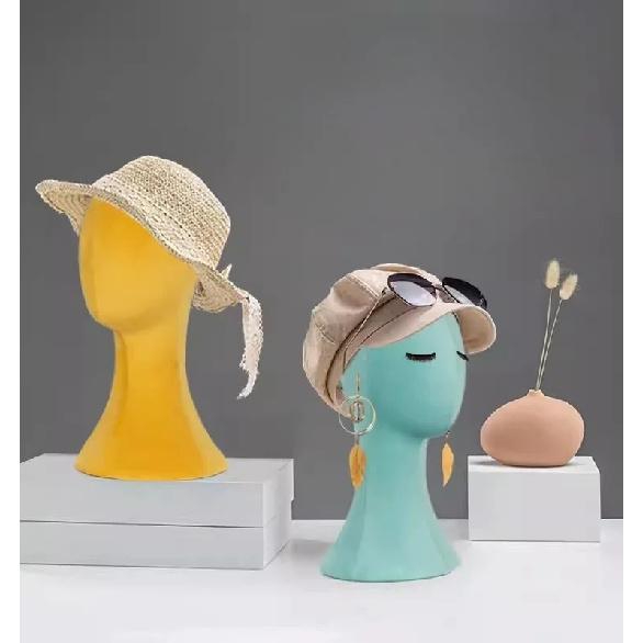 Color Velvet Fabric Cover Female Mannequin Head For Hat Wigs and Jewelry Display