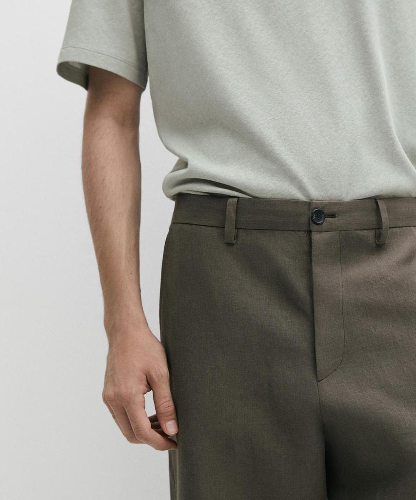 Masimodutti 100% Linen Straight Fit Pants
