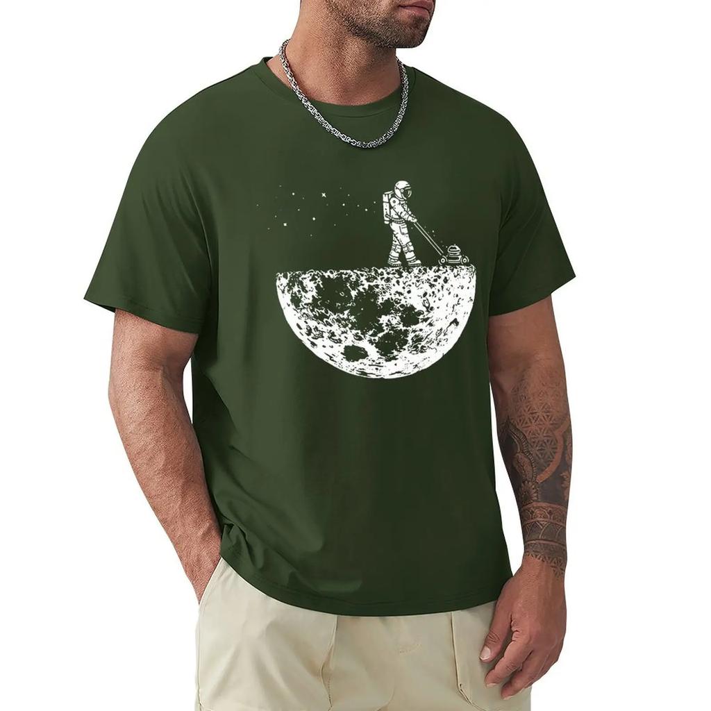 Astronauten schätzen die Mondumgebung Lustiger Druck T-Shirts Herren Locker Übergroße Kleidung Baumwolle Sommer Weiches T-Shirt Hip Hop T-Shirts