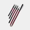Luxury INS Style Dog Collar Leash Set Soft Webbing With Genuine Leather Small Medium Large Dogs